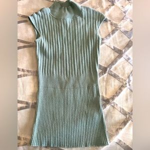 Aqua shimmer turtle neck top